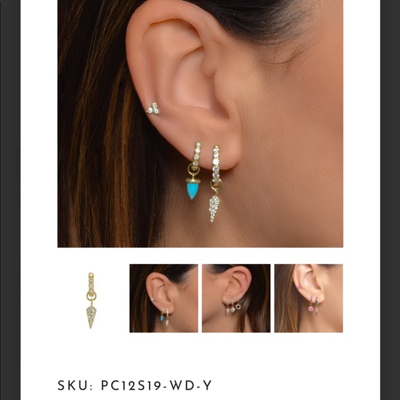 Jude Frances Petite Diamond dagger charm - Picture 4 of 4